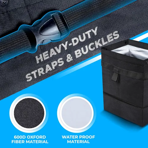 Miniatura 2 de EcoNour Bolsa de basura plegable para automóvil, bolsa de basura y bote de basura impermeable para automóvil, a prueba de fugas, respaldo de asiento