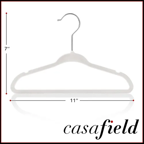 Miniatura 5 de Casafield 50 perchas de terciopelo para bebé, tamaño de 11 pulgadas, para ropa de bebés y niños pequeños, color marfil