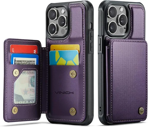 Miniatura 15 de Vinich Funda tipo cartera para iPhone 11 con tarjetero, bloqueo RFID, ranuras de crédito, función atril, a prueba de golpes, para iPhone 11 de 6.1