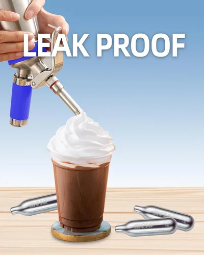 Miniatura 6 de Mosa Dispensador profesional de crema batida de acero inoxidable de 1 cuarto (1 litro), batidora de crema 3 en 1, máquina de preparación fría nitro