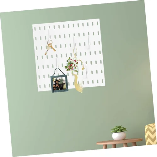 Miniatura 6 de OSALADI 1 juego de estante de plástico para agujeros de pared, organizador de almacenamiento para cocina y baño, incluye ganchos, fuerte capacidad