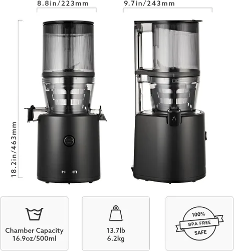 Miniatura 9 de Hurom H320 - Exprimidor de prensa en frío, fácil de limpiar, exprimidor lento, coladores gruesos, autoalimentación, manos libres, tamaño familiar