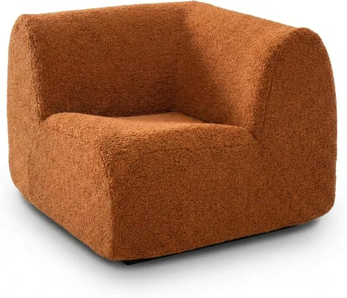 Miniatura 34 de Sofá individual modular curvado, sofá sherpa de espuma de 33 pulgadas, cómodos sofás de peluche para espacios pequeños, sofás modulares modernos