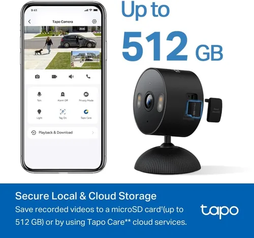 Miniatura 5 de Cámara de seguridad Tapo para interiores/exteriores de 1080p - Detección gratuita de personas/movimiento/llanto de bebé