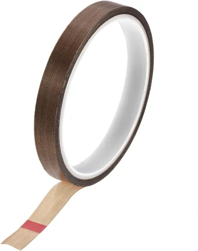 Miniatura 10 de uxcell Cinta de tela revestida de PTFE de 0.236 in Cinta de alta temperatura marrón para selladores de vacío, mano e impulso Cinta adhesiva