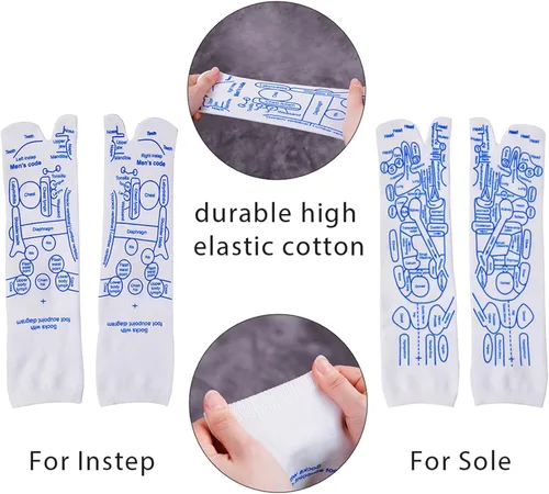 Miniatura 2 de Broman Acupresión, Gua Sha, calcetines de reflexología con pluma de acupuntura, una buena opción para masaje completo de pies, tamaño de hombre