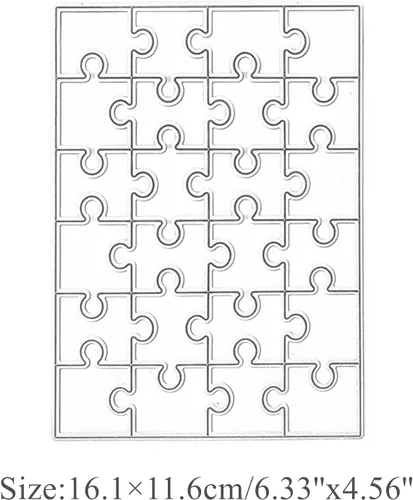 Miniatura 2 de hinana Marco rectangular de rompecabezas troquelados de metal, plantillas de corte de fondo de rompecabezas rectangulares para manualidades, álbumes