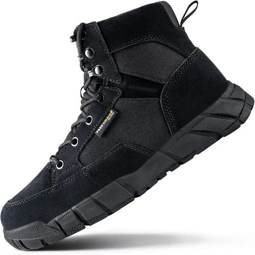 FREE SOLDIER Botas de trabajo duraderas para hombre, 6 pulgadas, ligeras, impermeables, botas de senderismo, botas tácticas de cuero de gamuza