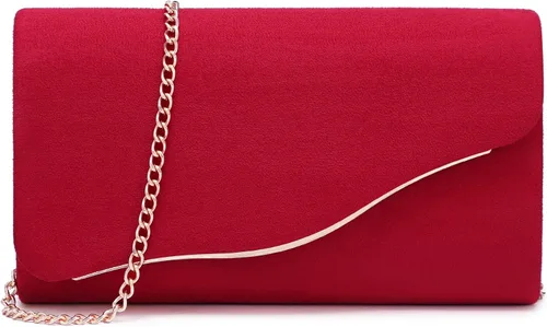 Dasein Bolso de noche de gamuza sintética para mujer, para boda, fiesta, graduación, bolsos formales con correa para el hombro