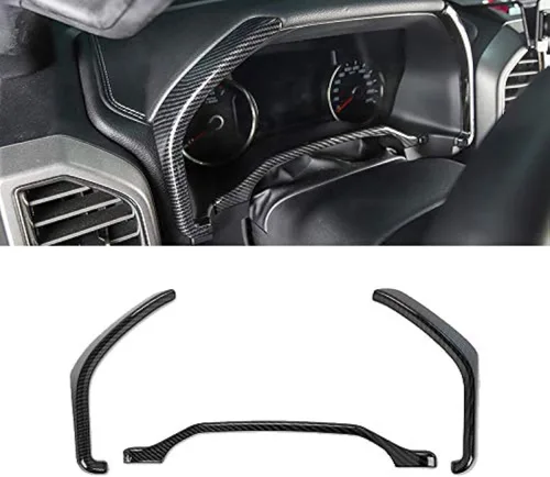 Kit de embellecedores de cubierta de fibra de carbono para medidor lateral de tablero para Ford F150 F250 F350 Super Duty 2015 2016 2017 2018 2019