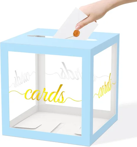 Miniatura 28 de QISOLIY Caja Negra para Tarjetas Cajas de Tarjetas de Boda para Recepción Portador de Caja de Tarjetas de Regalo Caja de Dinero para Graduaciones