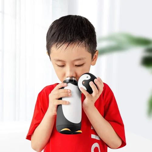 Miniatura 6 de Termo de acero inoxidable aislado al vacío, diseño de pingüino, taza de viaje, botella de té, agua y café