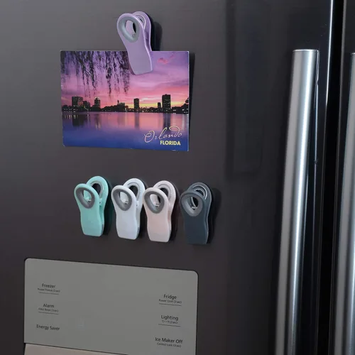 Miniatura 6 de COOK WITH COLOR Clips para bolsas de chips con imán para almacenamiento de alimentos con agarre hermético para bolsas de pan, bolsas de aperitivos