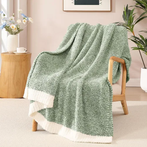 Miniatura 39 de WRENGONGE - Manta a rayas de color caqui, suave, acogedora, mullida, cálida, para sillón, sofá, cama o viajes, ligera, 50 x 70 pulgadas, regalo