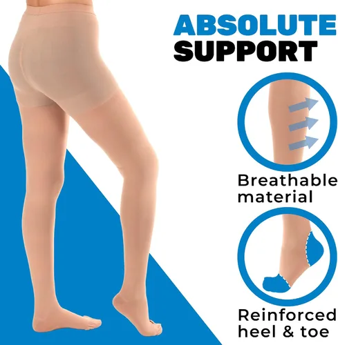 Miniatura 5 de ABSOLUTE SUPPORT - Medias de compresión opacas para mujer 20-30 mmHg para circulación manguera de apoyo graduada firme de talla grande para mujer