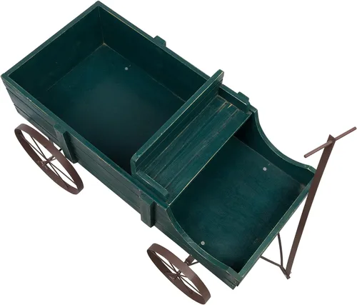 Miniatura 3 de Shine Company Jardinera decorativa grande para jardín de carro, color verde