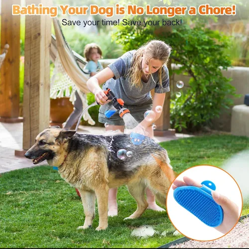Miniatura 2 de Accesorio de ducha para perros con dispensador de jabón, accesorio de manguera de lavado de perros mejorado para baño de mascotas, rociador
