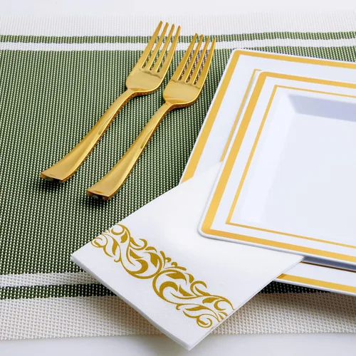 Miniatura 4 de Paquete de 200 toallas desechables para invitados, toallas de mano suaves y desechables, servilletas de baño decorativas para fiestas, cenas, bodas