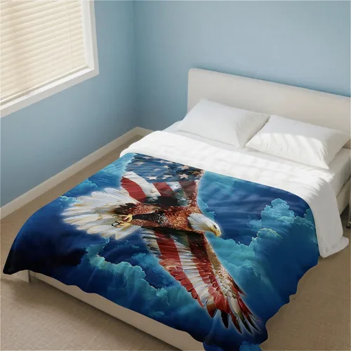 Miniatura 5 de American Eagle Manta de Vellón Súper Suave y Acogedora Manta de Tiro 40X50 pulgadas, Ligera Difusa Cómoda Texturizada Manta de Franela Manta de Tiro