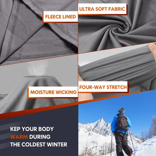 Miniatura 4 de CL convallaria Thermal Underwear Long Johns Set Mens Winter Hunting Gear Sport Base Layer Bottom Top XS-4XL