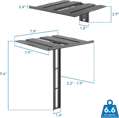 Miniatura 3 de Mount-It! Estante flotante para TV, estante AV de doble pared o montaje en TV, para cajas de cable, dispositivos de transmisión y consolas, acero