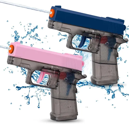 Paquete de 2 pistolas de agua para niños - Pistola de chorro disparadora empapadora de agua pistola de agua juguetes para niños pequeños, niños y