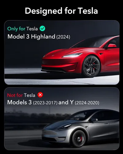 Miniatura 2 de ESR Protector de pantalla de vidrio templado para Tesla Model 3 Highland (2024), película de vidrio mate con kit de alineación, resistente a