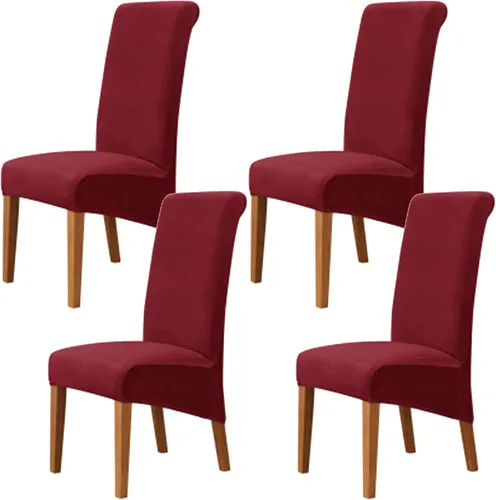 Miniatura 37 de Stretch Velvet Dining Chair Slipcovers Solid Color Armless Chair Cover with Elastic Bottom for Dining Room Kitchen Banquet (Blue, Set of 2)