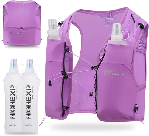 Miniatura 10 de Chaleco para correr, ligero, plegable, hidratación, con 2 botellas suaves de 17 onzas, para correr, maratón, senderismo, mujeres y hombres