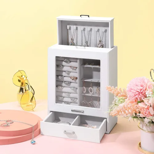 Miniatura 5 de Homde - Organizador de joyas para niñas y mujeres joyero para collares anillos aretes regalo de joyería caja de almacenamiento de joyas serie