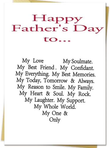 OJsensai Tarjeta de feliz día del padre para marido, divertido regalo del día del padre de parte de la esposa, tarjeta del día del padre dulce para
