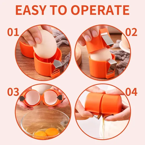 Miniatura 4 de Abridor de cáscaras de huevo, herramienta para huevos crudos, pelador de huevos para huevos duros, cortador separador de cáscara de huevo