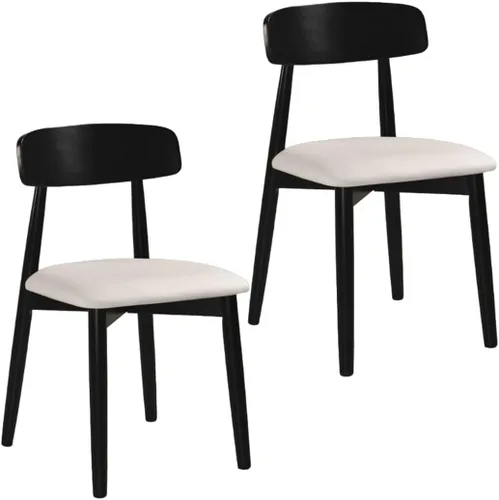 Miniatura 23 de YVYKFZD Solid Wood Dining Chairs, Armless Dining Room Chair Set, Leather Upholstered Kitchen Chairs, Comfy Side Chair with Curved Back, for