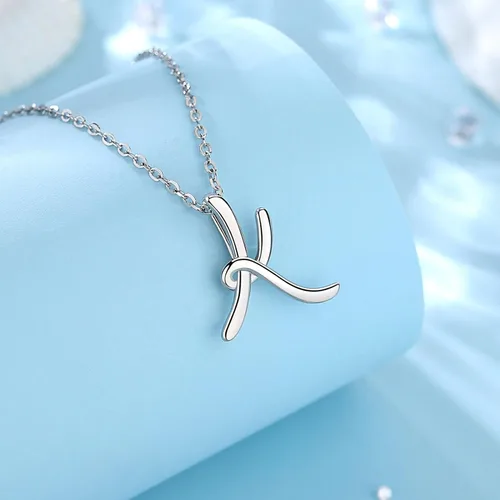 Miniatura 57 de EUDORA Collares de plata esterlina con inicial para mujer, regalos clásicos de 26 letras sin cuello para niñas, hermana, madre hija, cadena de 18