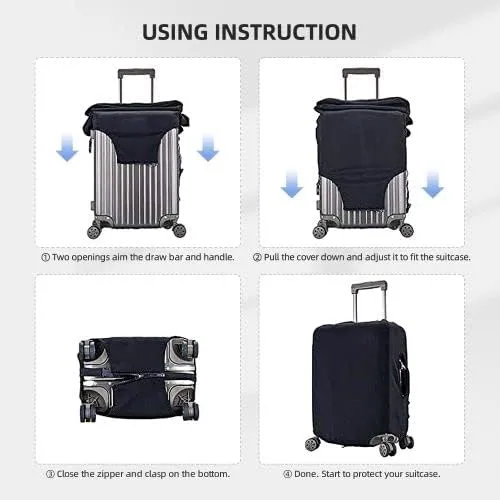 Miniatura 4 de Taylor - Funda de equipaje para maleta, con impresión de doble cara, protector elástico para maleta, lavable, antiarañazos, para viajes de negocios