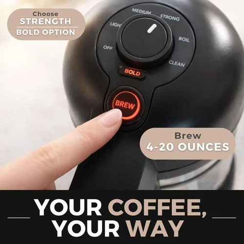 Miniatura 8 de VINCI Micro Café - Cafetera de vidrio de una sola porción más pequeña, compatible con K-Cups, cápsulas y café molido, infusión de flujo cerrado
