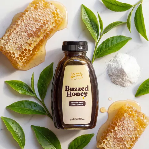 Miniatura 3 de Buzzed Honey - 16oz (32 porciones), miel cruda sin filtrar, preentrenamiento, natural, energía limpia, cafeinada, fuerza, resistencia y energía