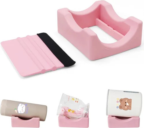 Miniatura 9 de Cuna de silicona para tazas con ranura incorporada, soporte antideslizante para vasos con escobilla de fieltro, uso para aplicar calcomanías UV DTF