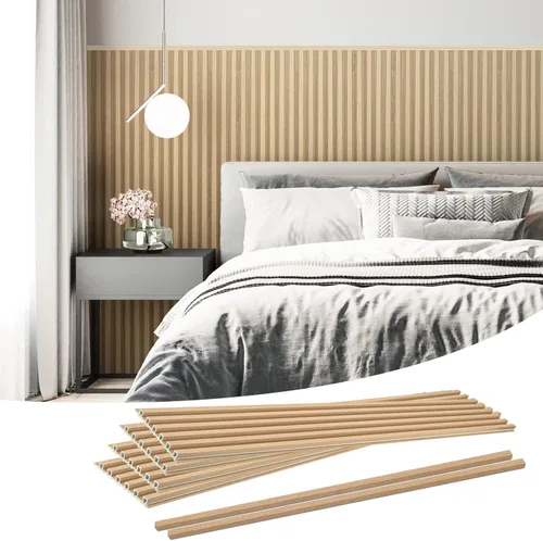 Miniatura 12 de Art3dwallpanels Paneles de pared de listones de madera, paneles de pared 3D insonorizados WPC de 104 x 6.7 pulgadas para decoración de pared Roble