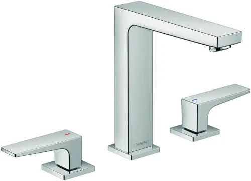 hansgrohe Metropol 32517001 - Grifo moderno para lavabo de baño de bajo flujo con 2 manijas y 3 7 pulgadas de alto, color cromado