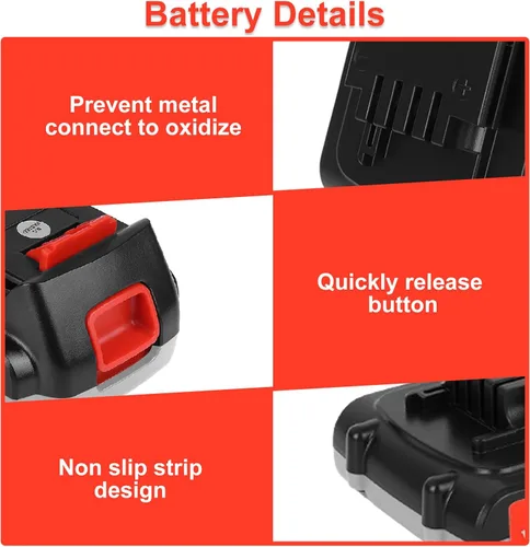 Miniatura 3 de Totoplus Batería de repuesto para Black and Decker: Baterías de 3.0Ah 20 voltios compatibles con herramientas eléctricas inalámbricas LBXR20