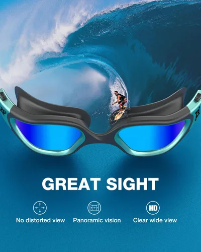 Miniatura 4 de ZIONOR G1 MAX - Gafas de natación polarizadas antivaho para hombres y mujeres A8 (polarizado + azul espejo)