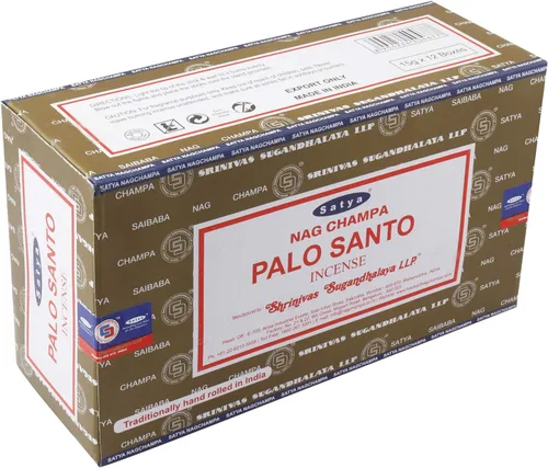 Miniatura 2 de Satya Nag Champa - Palitos de incienso Palo Santo 12 paquetes X 0.53 oz Caja de 6.35 oz Calidad de exportación