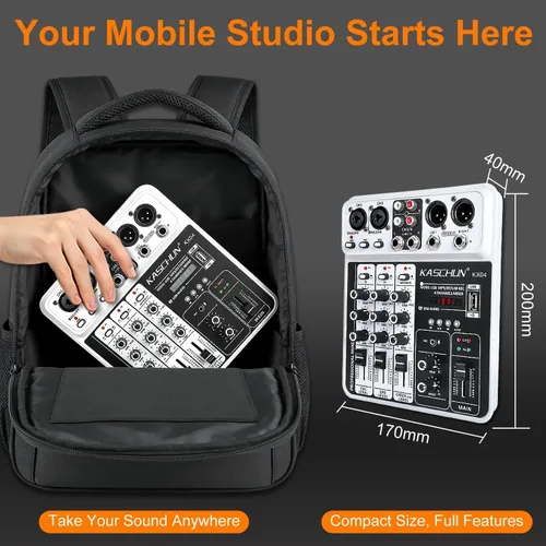 Miniatura 4 de Mezclador profesional de audio DJ de 4 canales, tablero de sonido Bluetooth con entrada USB MP3 y alimentación fantasma de 48 V para karaoke