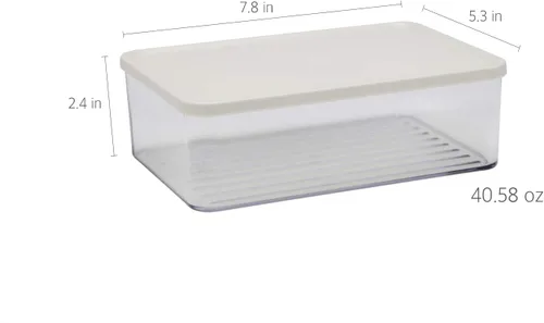 Miniatura 2 de Silicook - Caja plana de plástico para cocina y organización de refrigerador, contenedor transparente para almacenamiento de alimentos para cocina