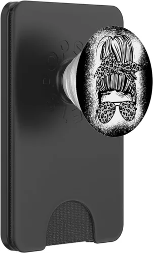 Miniatura 7 de PopSockets PopSockets intercambiables PopGrip para mujer con leopardo en blanco y negro