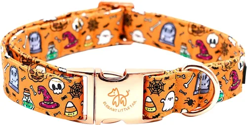 Miniatura 26 de Elegant little tail Collar para perro de Pascua, collar de perro con estampado de huevos de conejo, collar para mascotas, collar rosa para perros