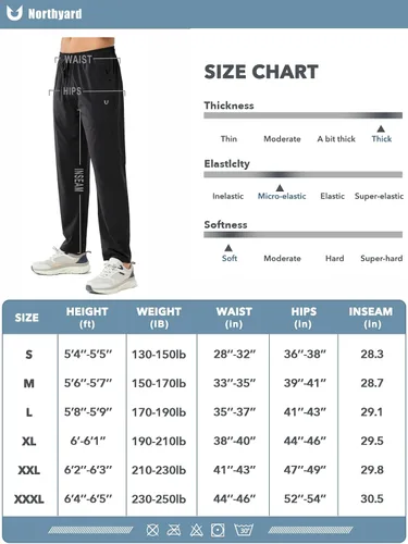Miniatura 7 de NORTHYARD Pantalones deportivos para correr para hombre, ligeros, pantalones de senderismo para entrenamiento, gimnasio, correr, pantalones
