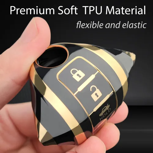 Miniatura 6 de OLLEN Funda para llavero de TPU de 4 botones con anillo sin tornillos, apta para Nissan Altima Sentra Maxima Murano Rogue Armada Pathfinder, funda