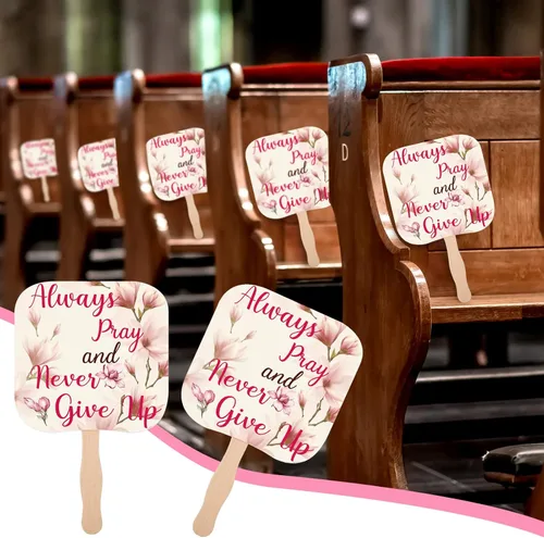 Miniatura 5 de Sherr 50 piezas de regalos inspiradores cristianos a granel para mujeres, hombres, fanáticos de la iglesia, abanicos de madera de mano, funeral